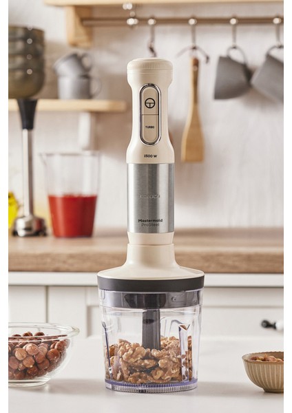1500W Güçlü Soft Cream Renkli Inox Blender Seti