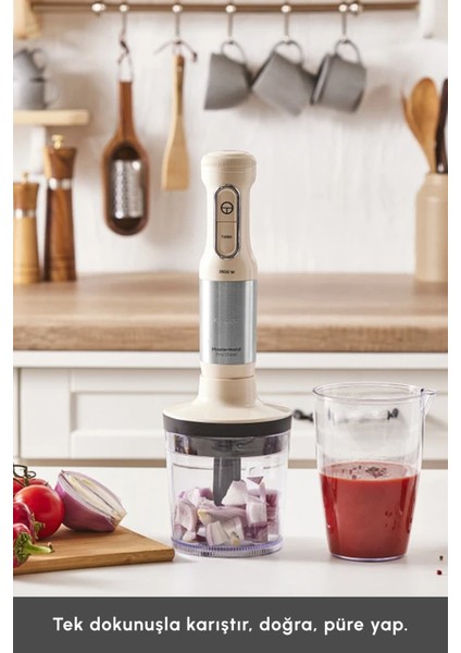 1500W Güçlü Soft Cream Renkli Inox Blender Seti