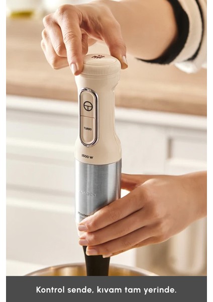 1500W Güçlü Soft Cream Renkli Inox Blender Seti