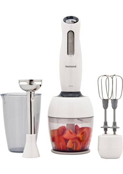 Krem Gri Çok Fonksiyonlu Blender Seti, Dayanıklı ve Şık Tasarım