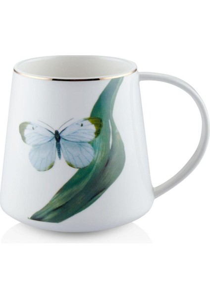 Beyaz Porselen Kupa, 340 Cc, Şık ve Dayanıklı Tasarım, Günlük Kullanım Için Ideal