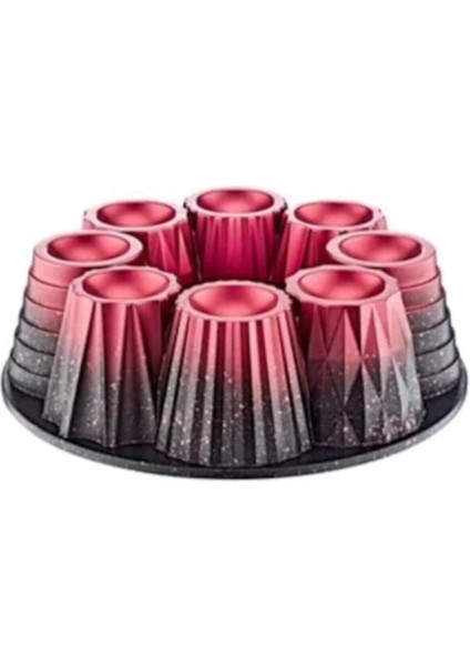 Kırmızı Döküm Granit Muffin Kek Kalıbı, Dayanıklı ve Şık Mutfak Gereci