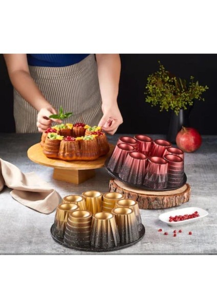 Kırmızı Döküm Granit Muffin Kek Kalıbı, Dayanıklı ve Şık Mutfak Gereci modelleri