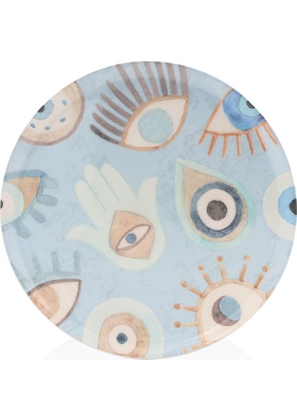 Çok Renkli 30 cm Amulet Servis Tabağı, Şık ve Zarif Sunum Için Ideal