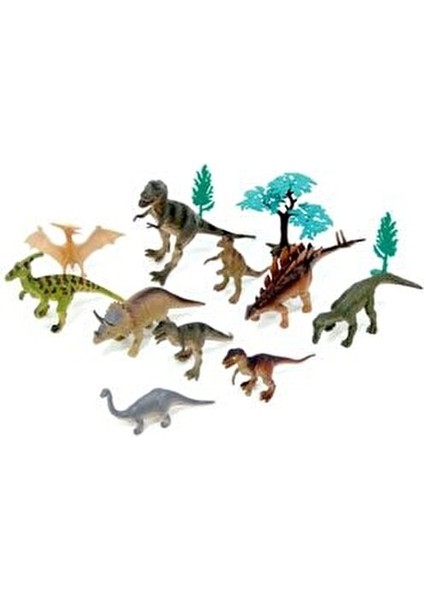 Dinozor Oyun Seti 13 Parça Kahverengi Kova ile Hayal Gücünü Geliştirir fiyatları