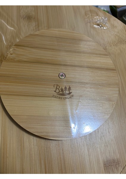 Bambu Döner ve Pizza Sunum Tahtası, 30 Cm, Standlı, Beyaz Renk