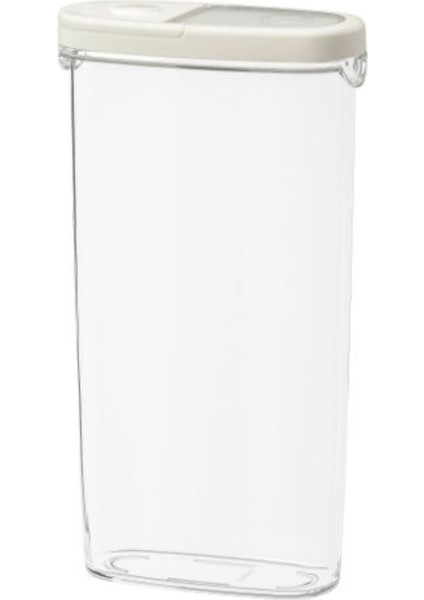 Beyaz Erzak Saklama Kabı, 8X30 Cm, 2,3 L, Dayanıklı ve Şık Tasarım