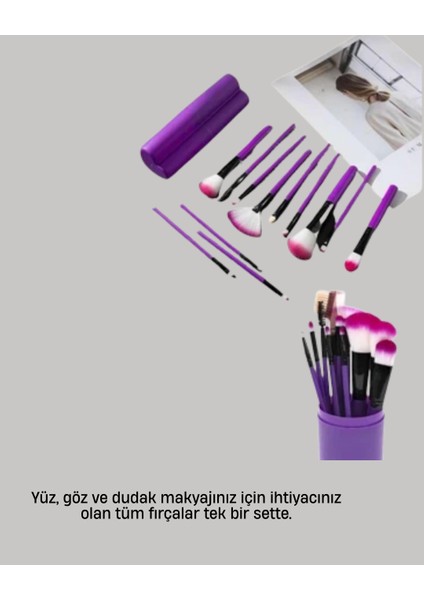 Kusursuz Makyaj Için 12 Parça Profesyonel Fırça Seti Taşınabilir Kutu Hediyeli fiyatları