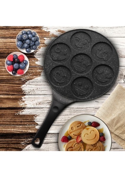 Gri Granit Kaplama Döküm Pankek Tavası, Sağlam ve Şık Tasarım indirimleri