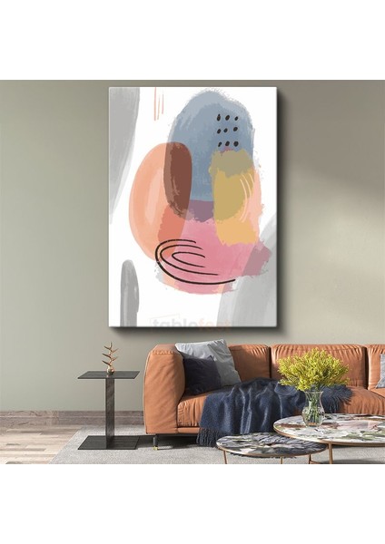 Renk Patlaması - Fırça Darbeleriyle Soyut Kompozisyon Kanvas Tablo