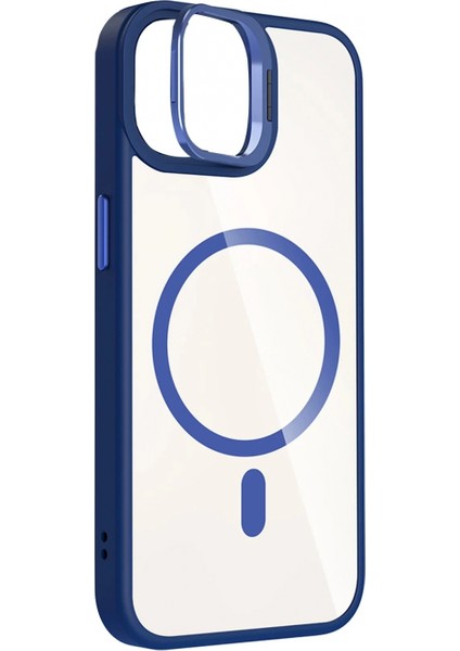 Apple iPhone 11 Remim Lensli Magsafe Standlı Kapak - Lacivert modelleri