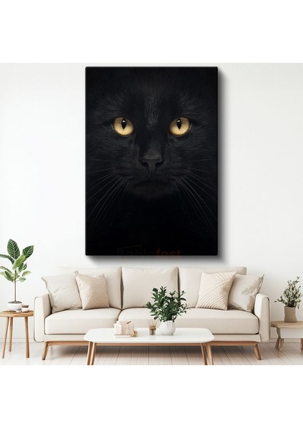 Gzemli Kedi - Altın Gözlü Bakış Kanvas Tablo