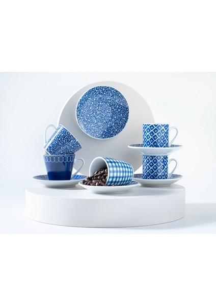 Şık 2'li Kahve Fincanı Takımı, 80 Ml, Lacivert Renkli, Porselen Tasarım modelleri