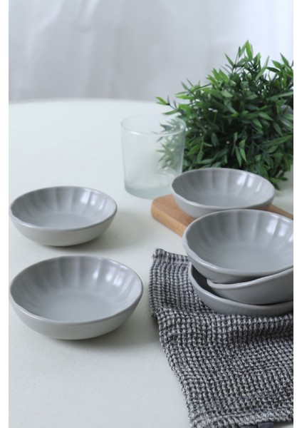 Mat Gri Sirius 12 cm Çerezlik ve Sosluk Takımı, 6 Adet fiyatları