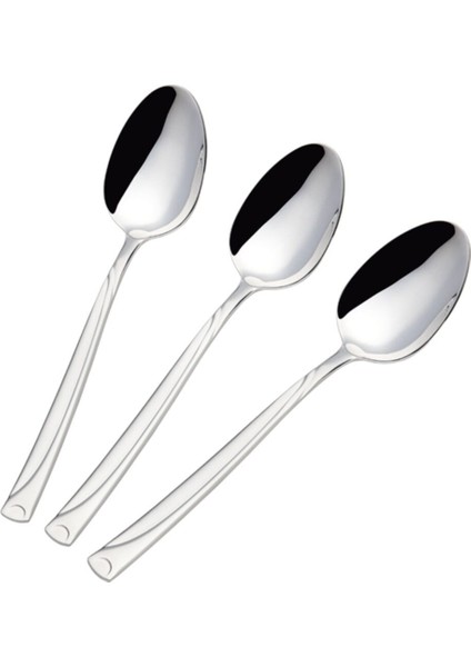 6 Adet Metalik Yemek Kaşık Takımı, Şık ve Dayanıklı Set