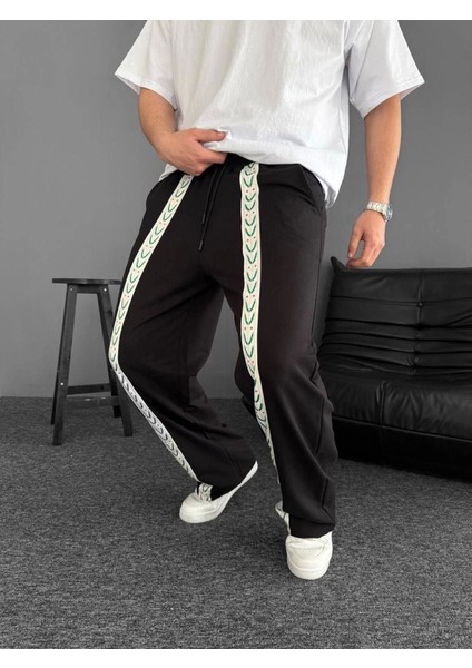 Iki Iplik Kumaş Şeritli Alt Esofman - Siyah fiyatları