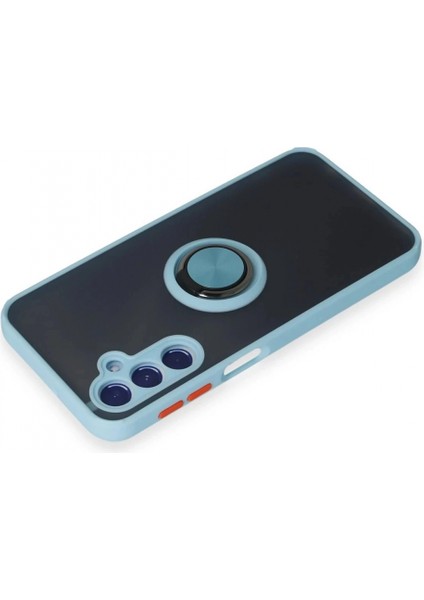 Samsung Galaxy M34 5g Kılıf Montreal Yüzüklü Silikon Kapak - Buz Mavi modelleri