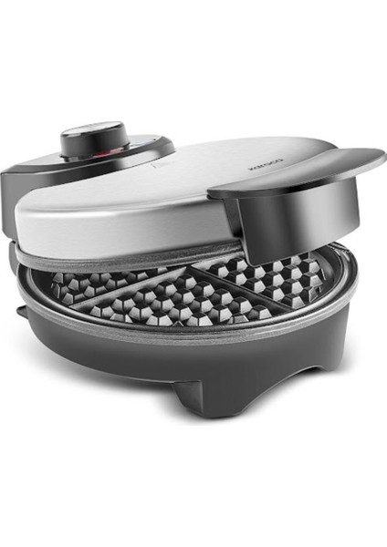 Klasik ve Şık Gümüş Renkli, Pratik Waffle Yapma Makinesi