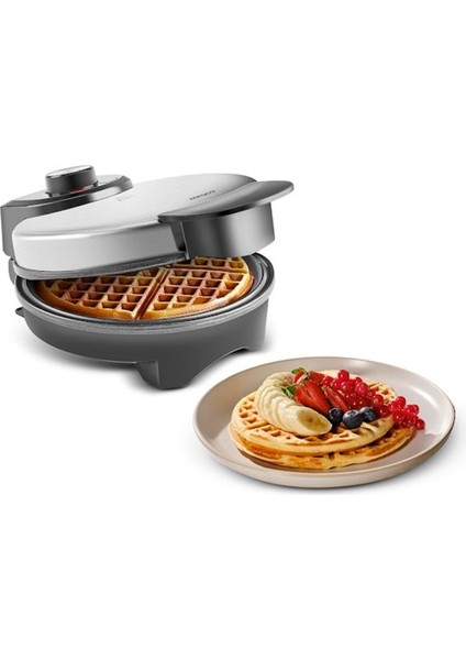 Klasik ve Şık Gümüş Renkli, Pratik Waffle Yapma Makinesi indirimleri