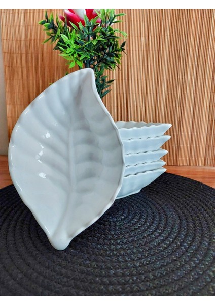 6'lı Seramik Çerezlik Takımı, Beyaz, 16X10,5X4 Cm, Şık ve Kullanışlı Ürün fırsatları