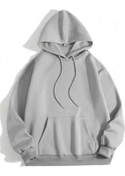 Erkek Düz Kapüşonlu Sweat - Boyalı Gri fırsatları