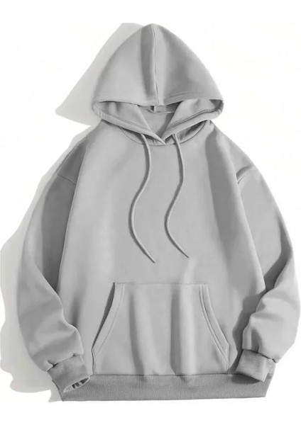 Erkek Düz Kapüşonlu Sweat - Boyalı Gri indirimleri