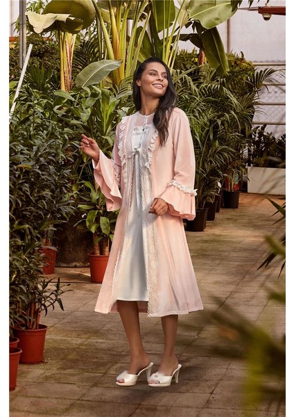 Jar Pierre 228 Kadife Gecelik Sabahlık