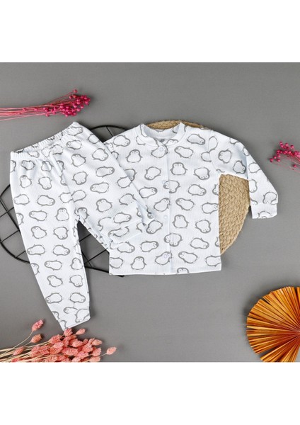 Pamuklu Yenidoğan Dino Baskılı 3'lü Bebek Takım