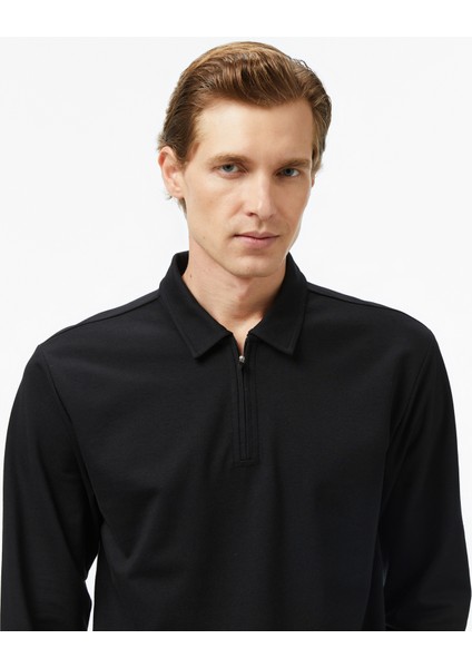 Erkek Siyah Classic Fit Uzun Kollu Polo Yaka T-Shirt K57022T.0TB fırsatları