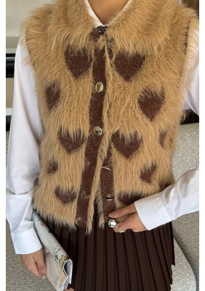 Sakallı Kalpli Kadın Triko Yelek (S-M-L Uyumludur) P-00018369 modelleri