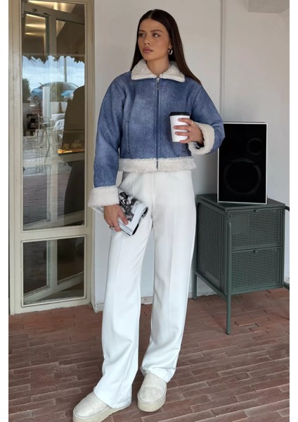 Içi Peluşlu Kadın Nubuk Mont P-00018395