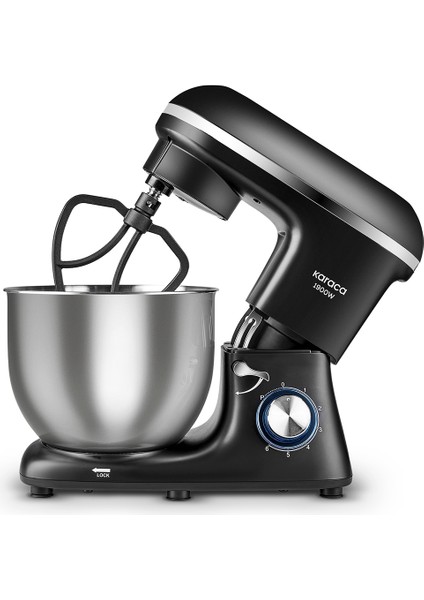Güçlü 1900W Stand Mikser, Mutfakta Şef Deneyimi Için Ideal, Şık Siyah Tasarım