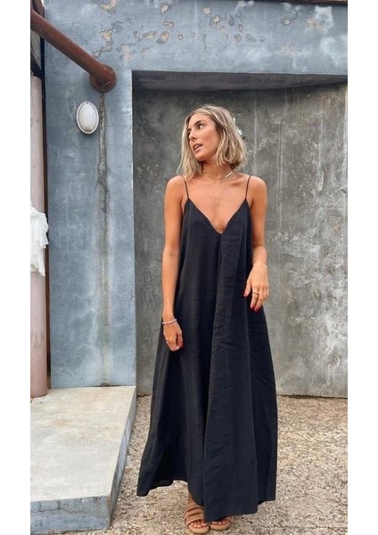 Kadın Ip Askılı Salaş Süprem Kumaş Elbise indirimleri