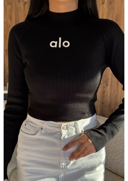 Ön Baskılı Crop Top Triko Bluz (S,m,l Uyumludur) P-00018189 modelleri