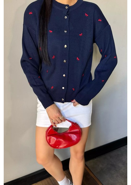 Kadın Fiyonk Nakışlı Triko Hırka P-00018424 modelleri