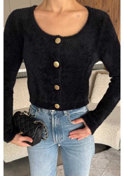 Şardonlu Kadın Crop Top Triko Hırka (S,m,l,xl Uyumludur) P-00018213 fiyatları