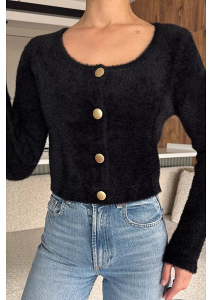 Şardonlu Kadın Crop Top Triko Hırka (S,m,l,xl Uyumludur) P-00018213 modelleri