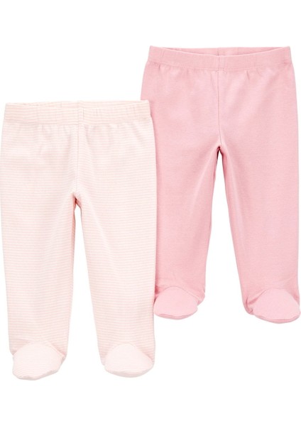 Kız Bebek Pembe 2li Pantolon