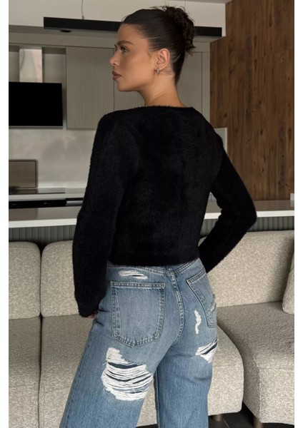 Şardonlu Kadın Crop Top Triko Hırka (S,m,l,xl Uyumludur) P-00018213 fırsatları