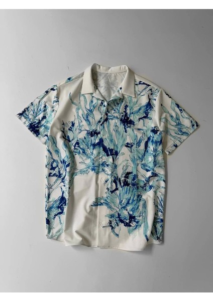 Iki Iplik Kumaş Baskılı Gömlek - Beyaz indirimleri