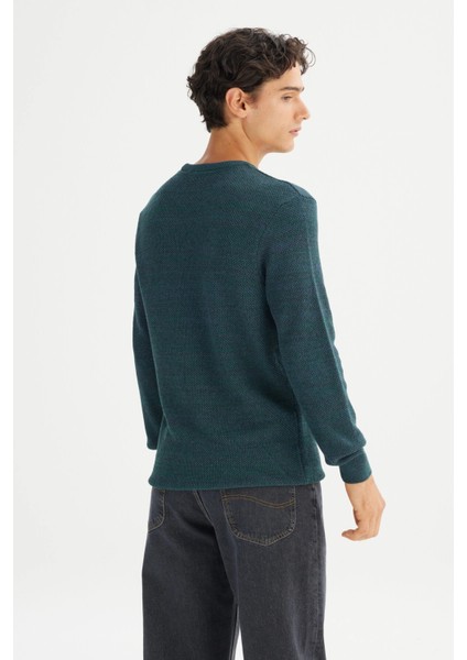 Pamuklu Regular Fit Bisiklet Yaka Logolu Kazak Erkek Kazak L2520364 405 indirimleri