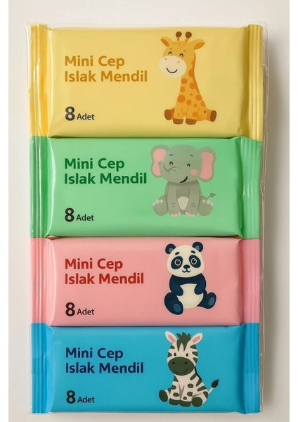64 Yaprak ( 8 Paket )Taşınabilir Mini Islak Mendil Taşınabilir Cep Çanta Seyahat Kamp Bebek Temizlik modelleri
