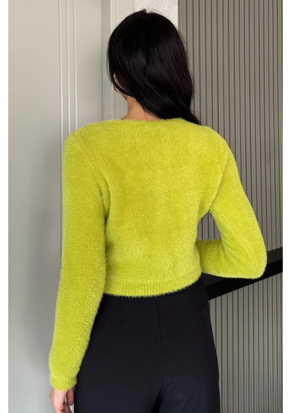 Şardonlu Kadın Crop Top Triko Hırka (S,m,l,xl Uyumludur) P-00018213 fırsatları