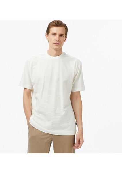 Erkek Krem Regular Fit Çizgili T-Shirt V55326T.1MA