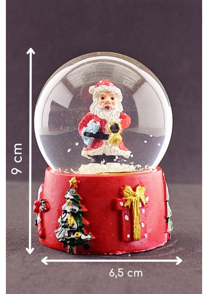 Yeni Yıl 2023 Noel Baba Tasarımlı 9 cm Orta Boy Işıklı Kar Küresi 2b fiyatları