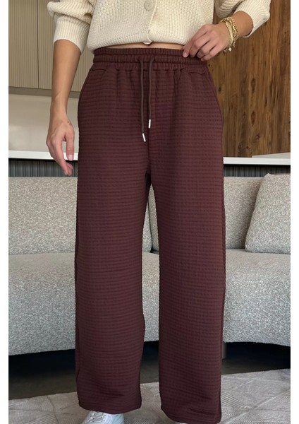 Desenli Bel Lastikli Kadın Palazzo Pantolon P-00018303