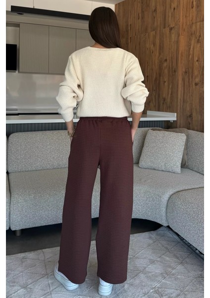 Desenli Bel Lastikli Kadın Palazzo Pantolon P-00018303 fırsatları