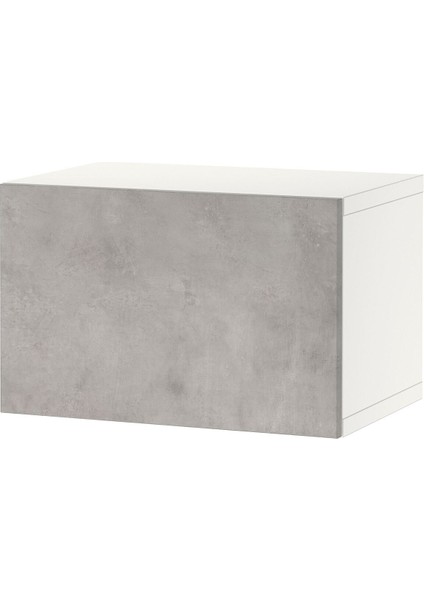 Duvar Dolabı, Beyaz-Açık Gri Taş Görünümlü, 60X42X38 Cm, Kallvıken