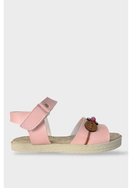 Lastikli Boncuk Detaylı Günlük Kadın Sandalet Pudra - Taba
