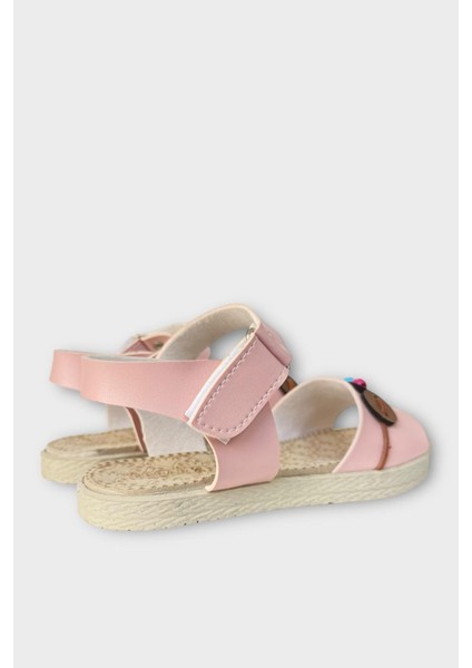 Lastikli Boncuk Detaylı Günlük Kadın Sandalet Pudra - Taba indirimleri